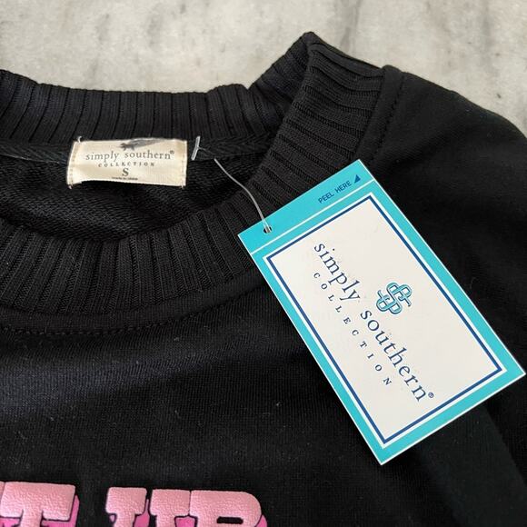 SIMPLY SOUTHERN Let’s Go Shopping Skeleton Graphic Long Sleeve Sweatshirt Size S - Picture 7 of 13